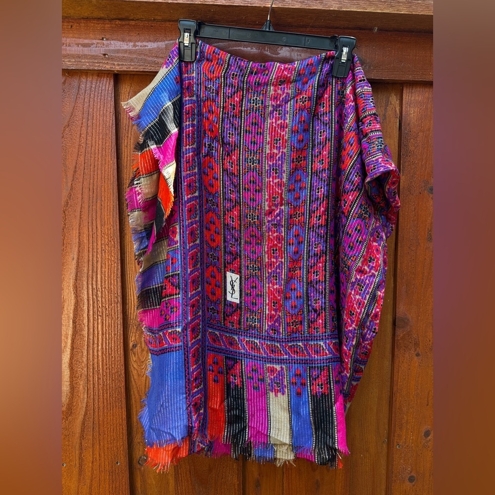 Yves Saint Laurent Multicolor Patterned Scarf